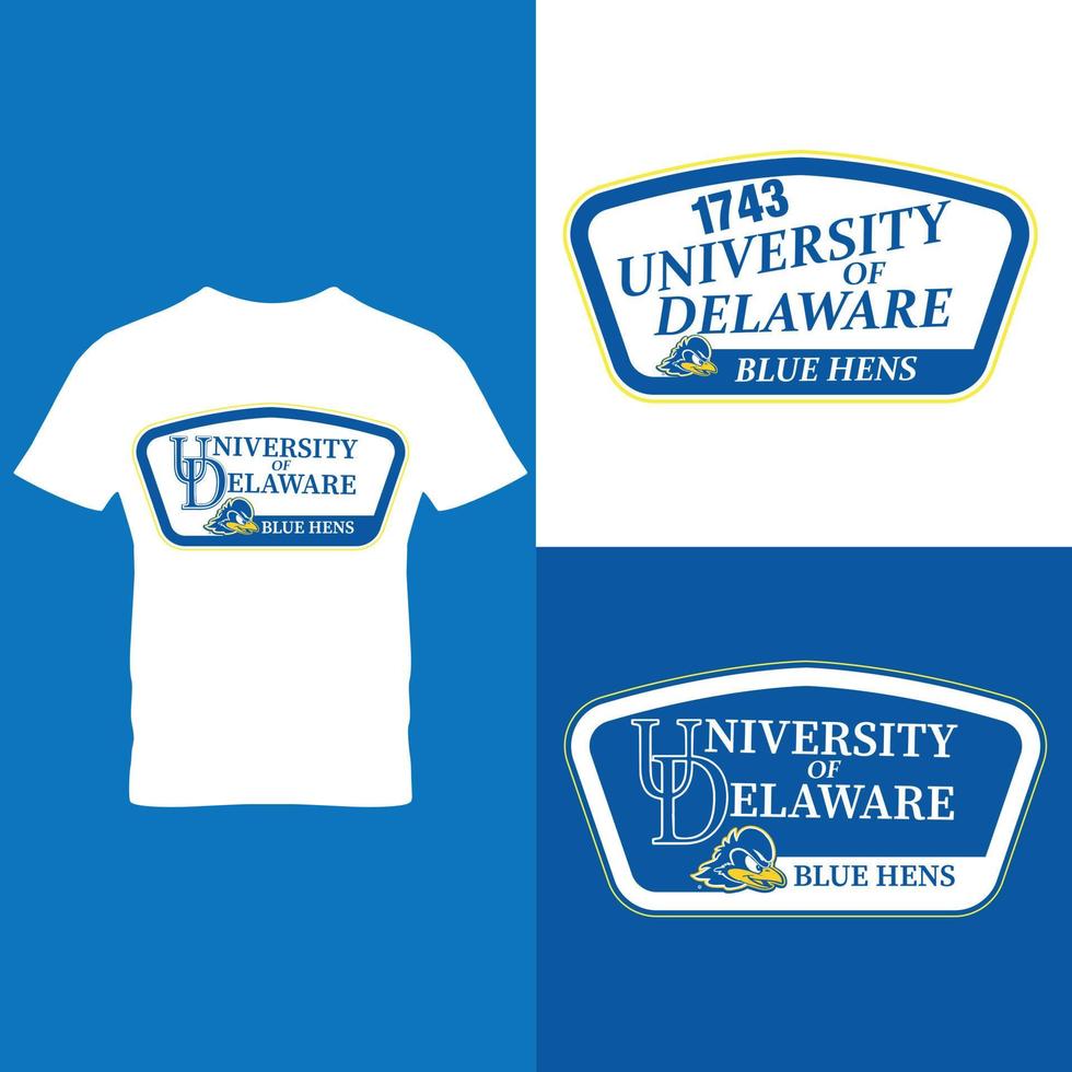 Università di Delaware blu galline t camicia design vettore