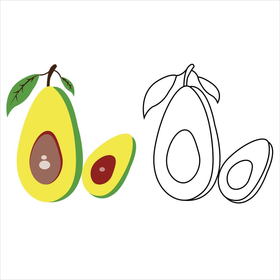 vettore carino avocado cartone animato personaggio illustrazione