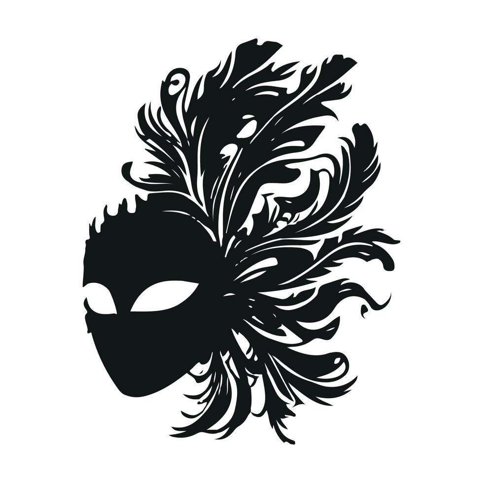 nero decorativo carnevale maschera silhouette vettore illustrazione