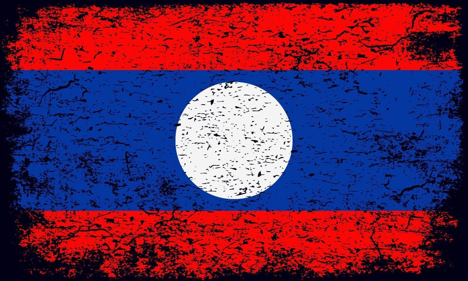 bandiera nazionale del laos in arrugginito grunge effetto distressed testurizzato vettore