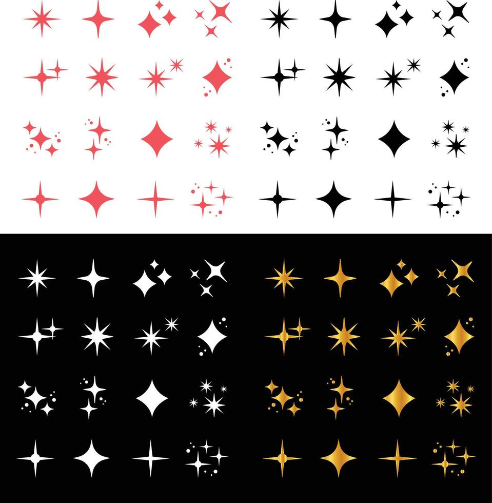 collezione di scintillante stelle. vettore illustrazione per etichetta, manifesto, arte, decorazione, manifesto, eccetera