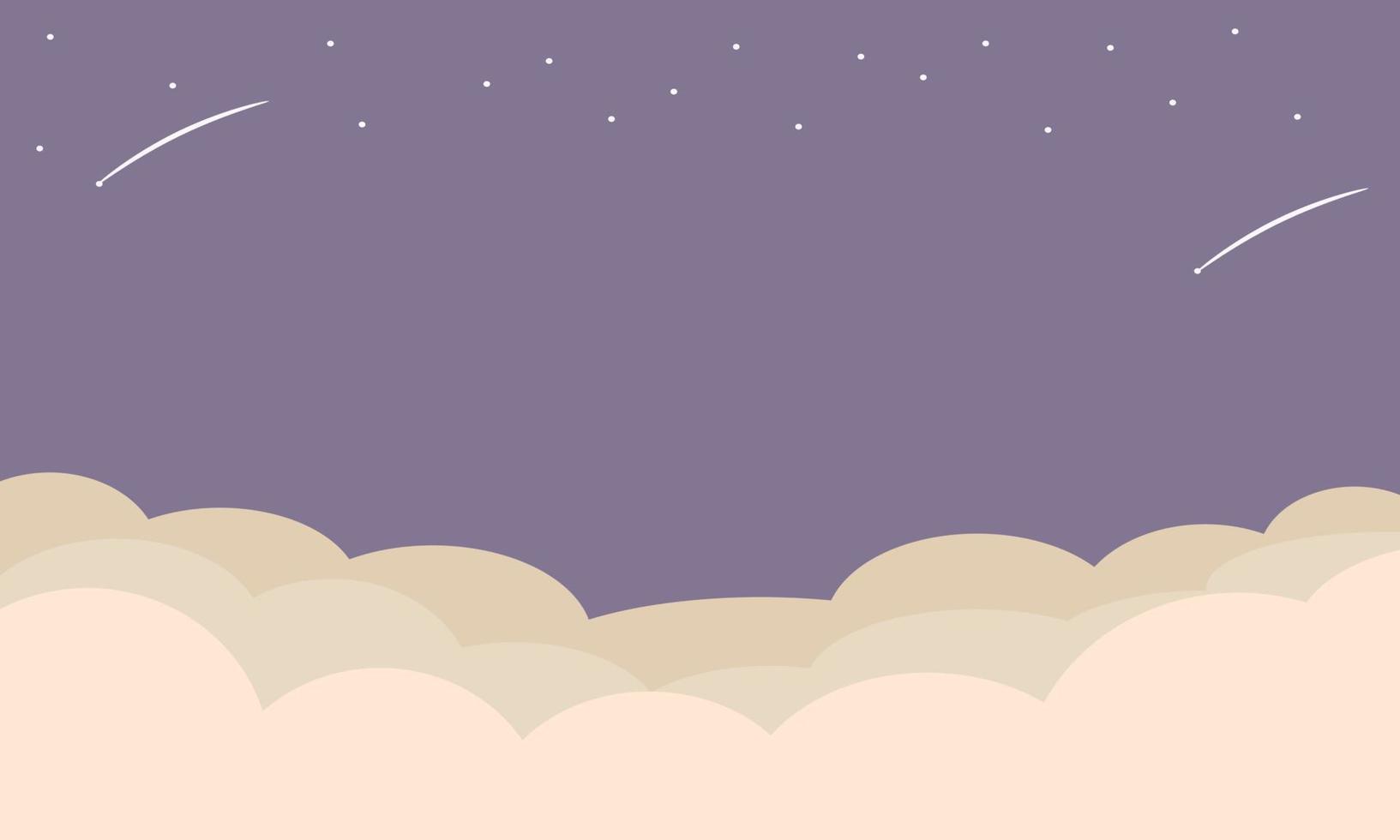 estetico sfondo. illustrazioni di nuvole, stelle e cielo con viola gradazioni. adatto per sfondi, presentazione sfondi, e vario altro design necessità. vettore