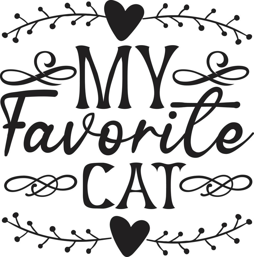mio preferito gatto maglietta tipografia vettore maglietta
