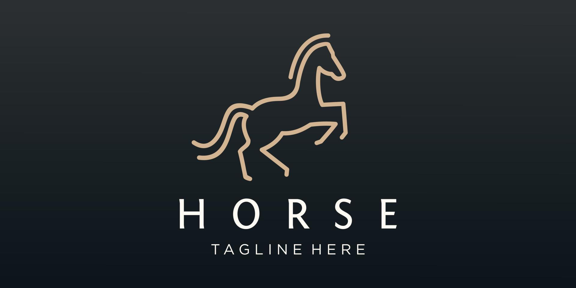 cavallo minimalista logo vettore design