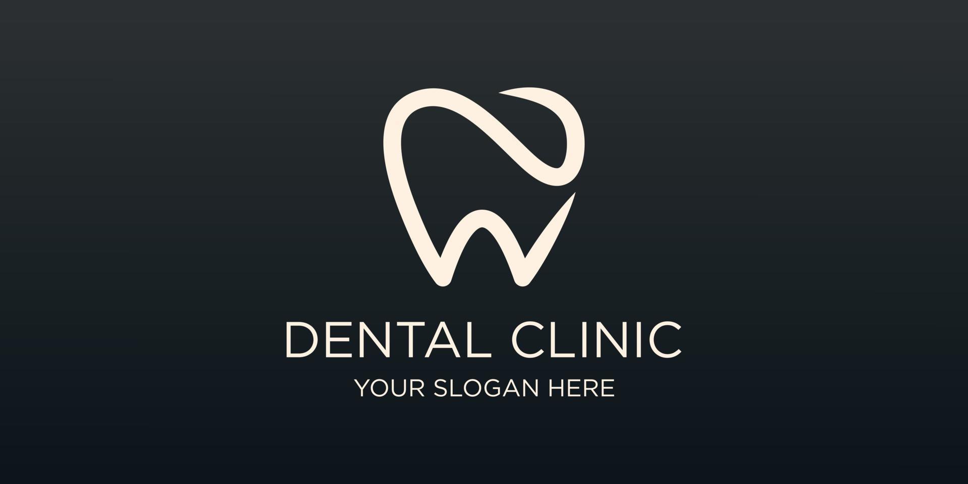 dentale clinica dente logo design vettore illustrazione.