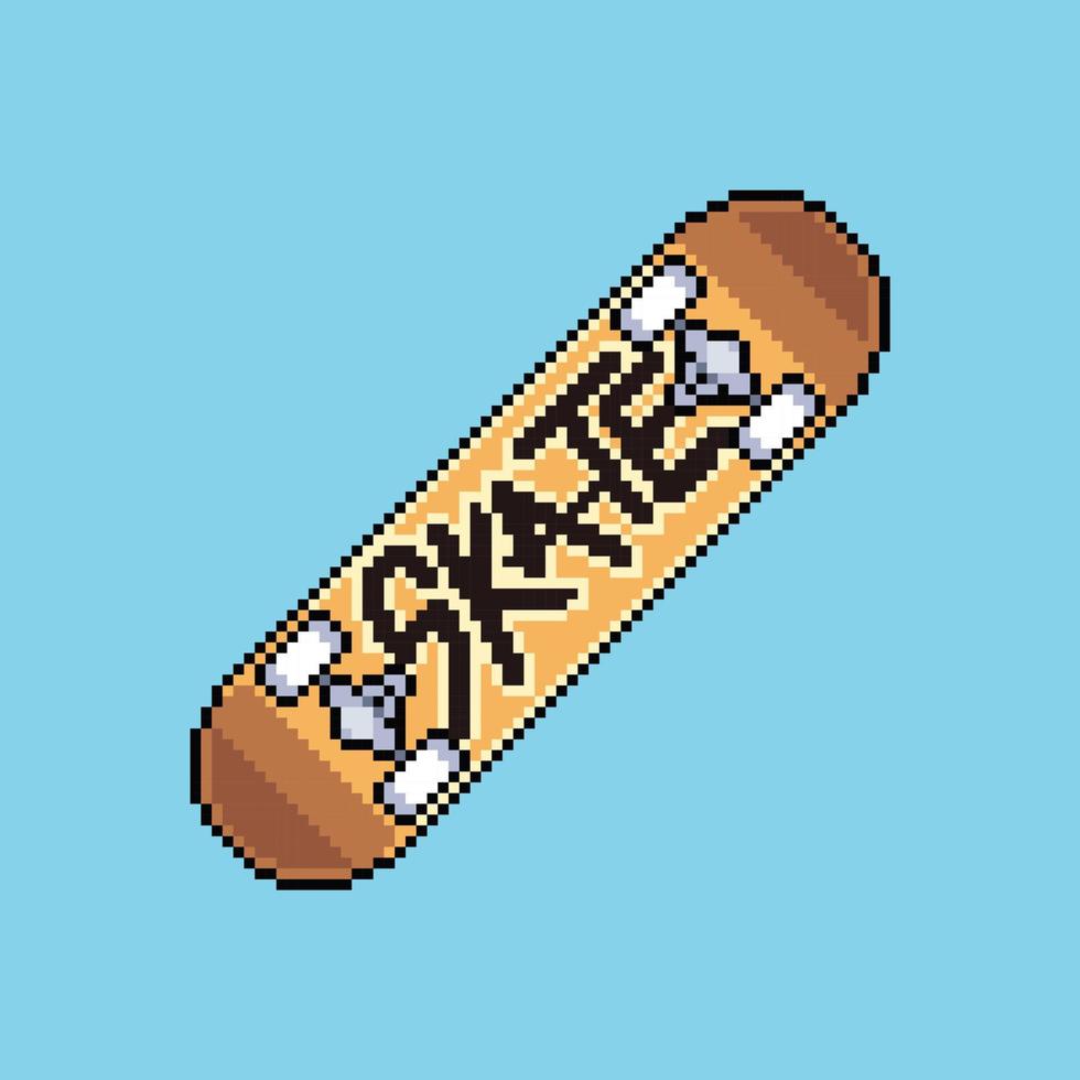 pixel arte illustrazione skateboard. pixelated skateboard. skateboard pixelated per il pixel arte gioco e icona per sito web e video gioco. vecchio scuola retrò. vettore