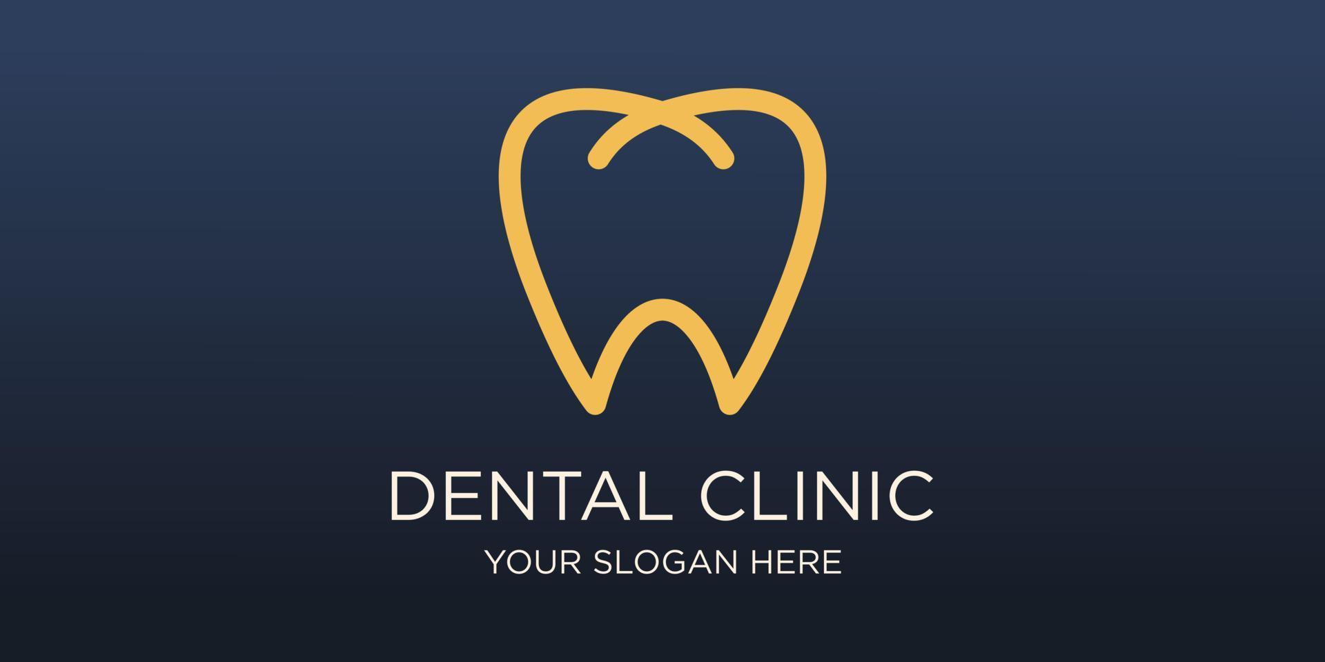 dentale clinica dente logo design vettore illustrazione.