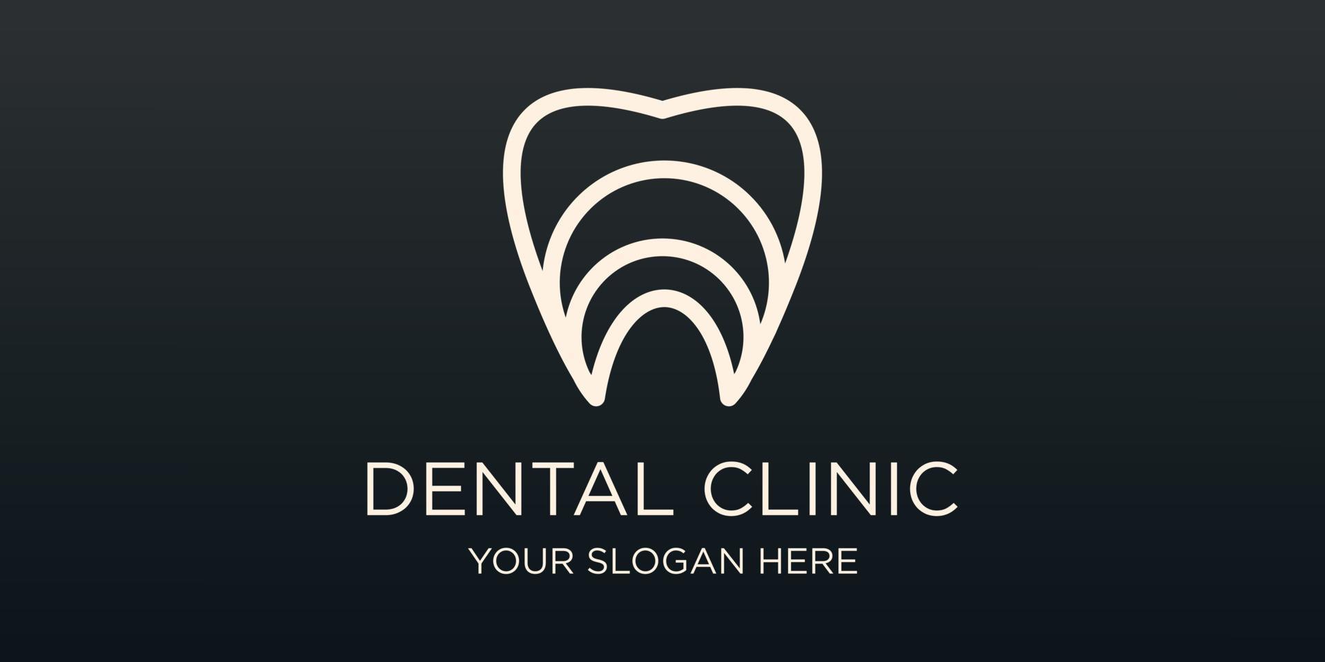 dentale clinica dente logo design vettore illustrazione.