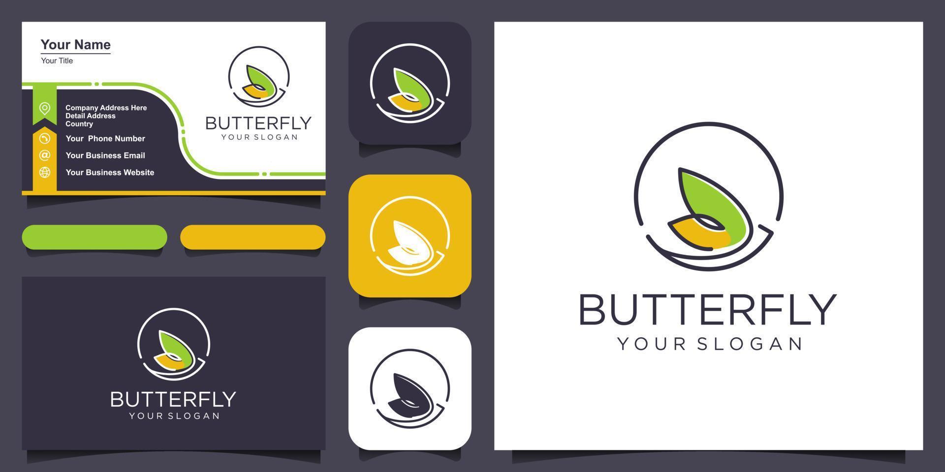 vettore farfalla astratto logo design
