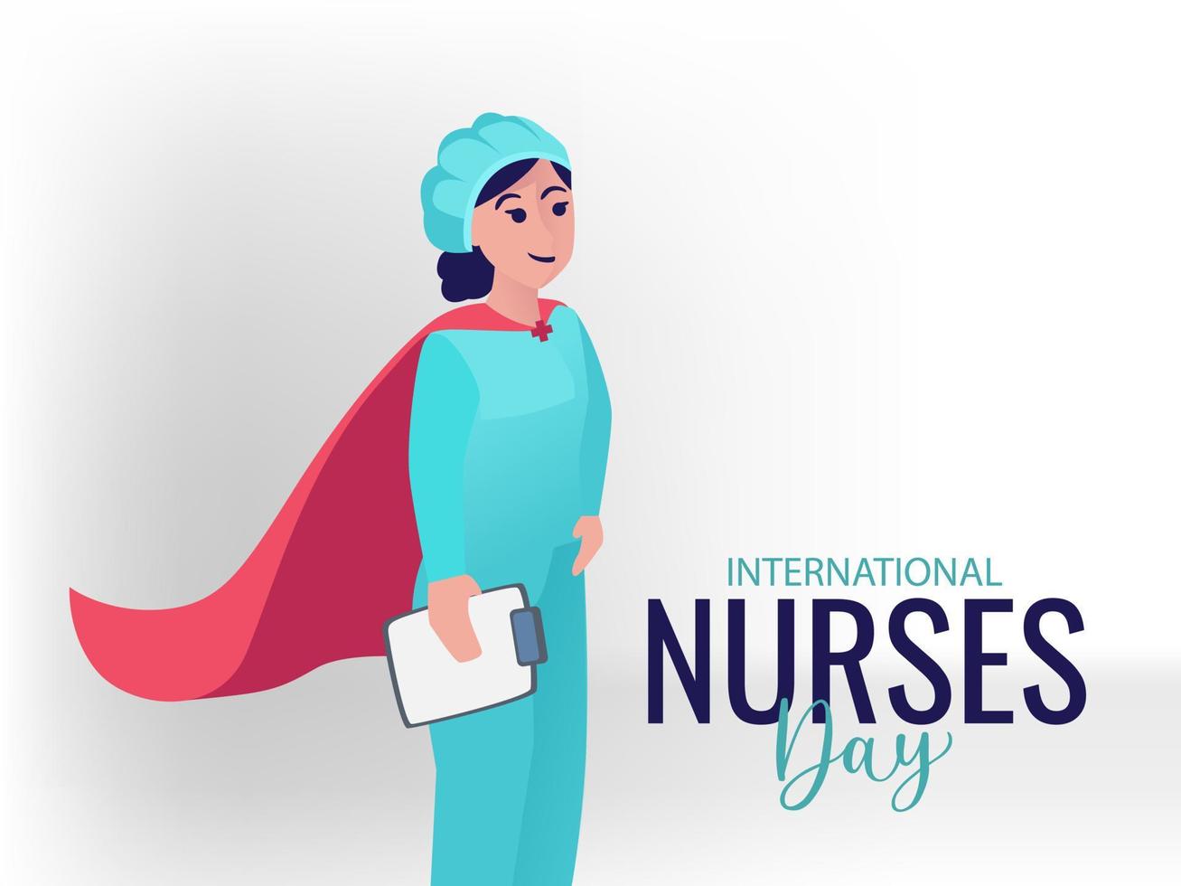 internazionale infermieri giorno design su 12 ° Maggio. infermiera come un' super eroe personaggio illustrazione vettore