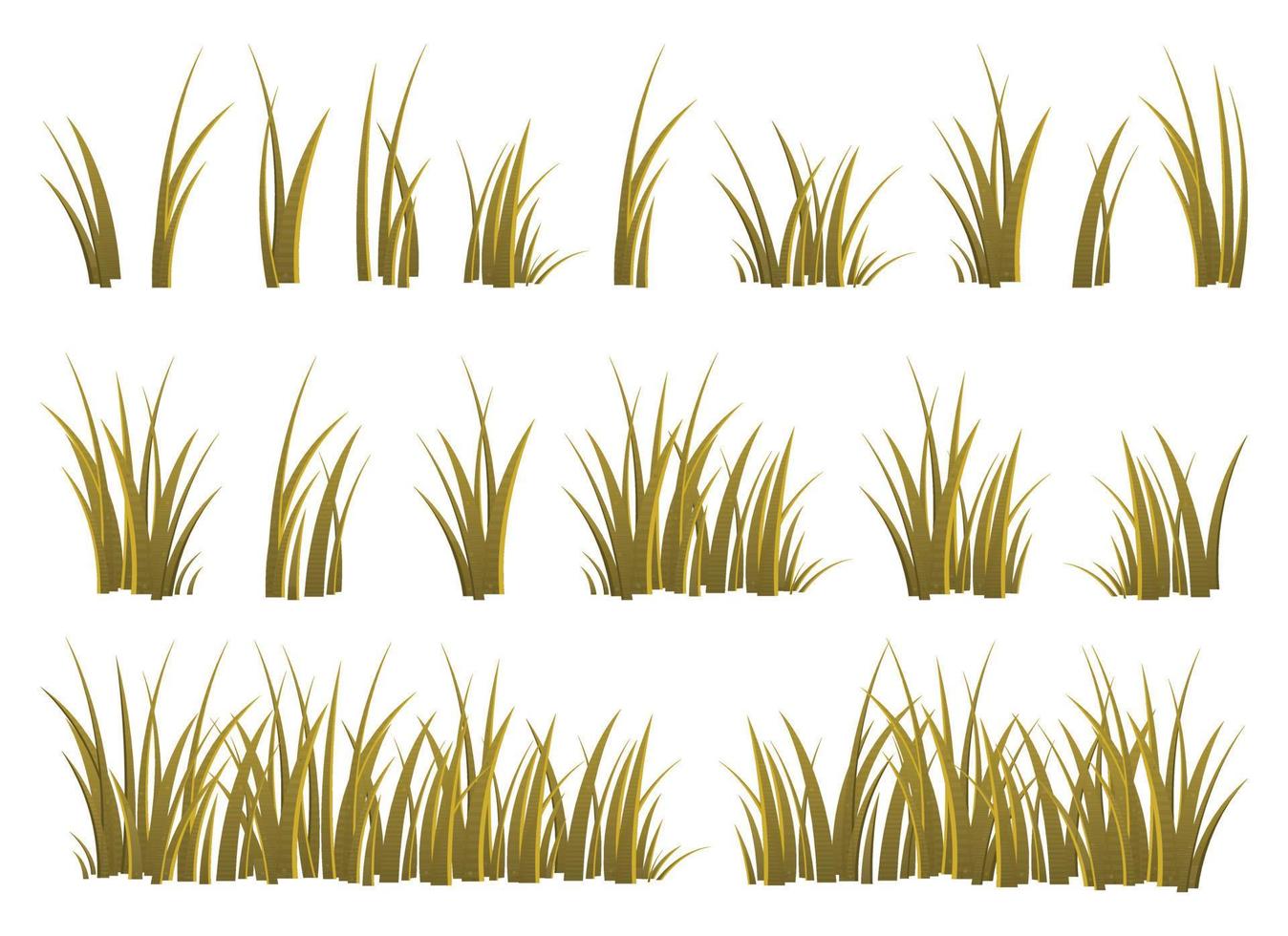 cartone animato erba le foglie collezione vettore illustrazione isolato su bianca