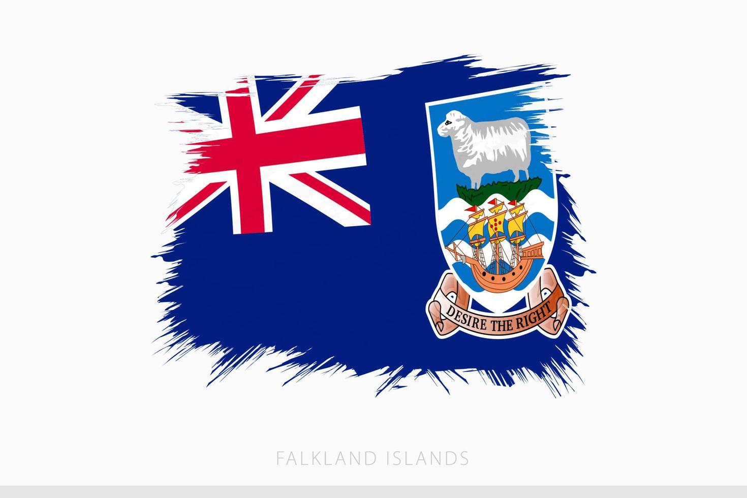 grunge bandiera di falkland isole, vettore astratto grunge spazzolato bandiera di falkland isole.