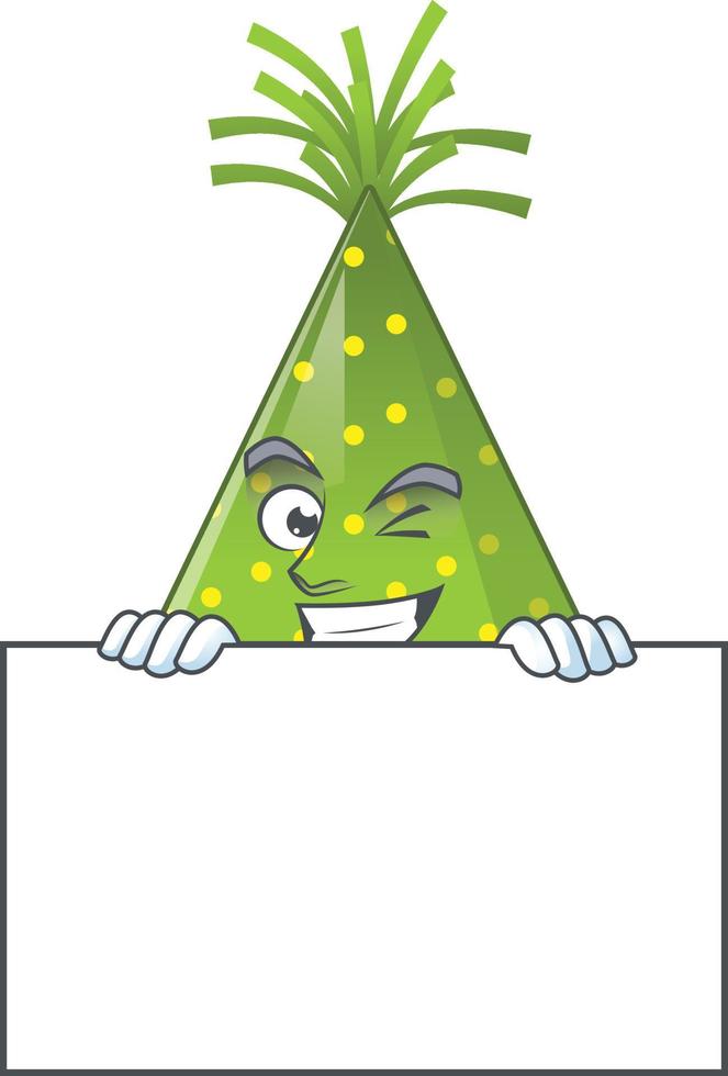 cartone animato personaggio di verde festa cappello vettore