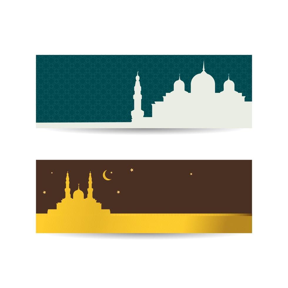 astratto sfondo religioso di Ramadan Kareem. banner orizzontale moderno, copertina del ramadan kareem, sfondo del volantino ramadan mubarak, elementi di design del modello, illustrazione vettoriale. banner di sfondo islamico vettore