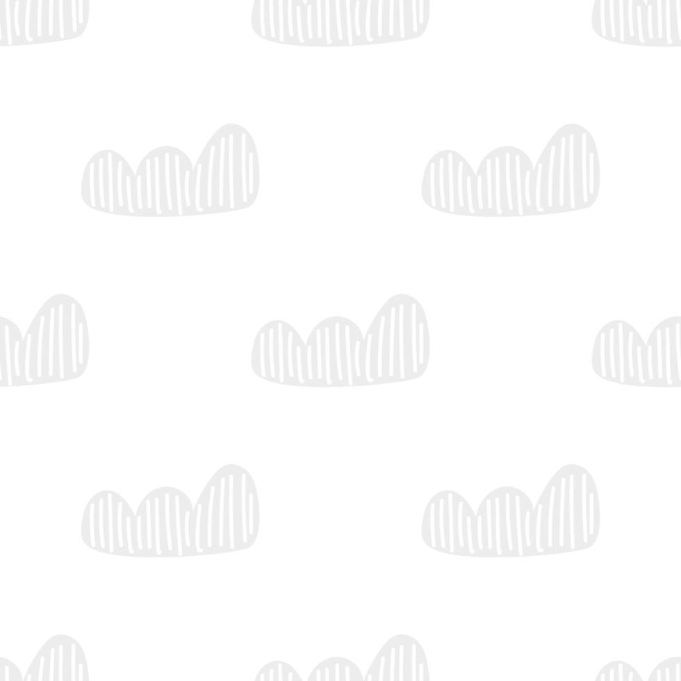 bambino carino bambino doodle nuvole seamless pattern in stile scandinavo. sfondi per bambini disegnati a mano di vettore, vacanza vettore