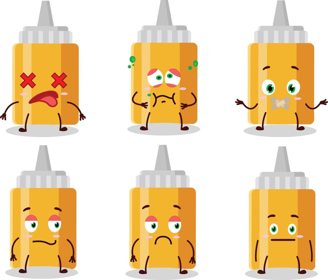 Maionese bottiglia cartone animato personaggio con no espressione vettore