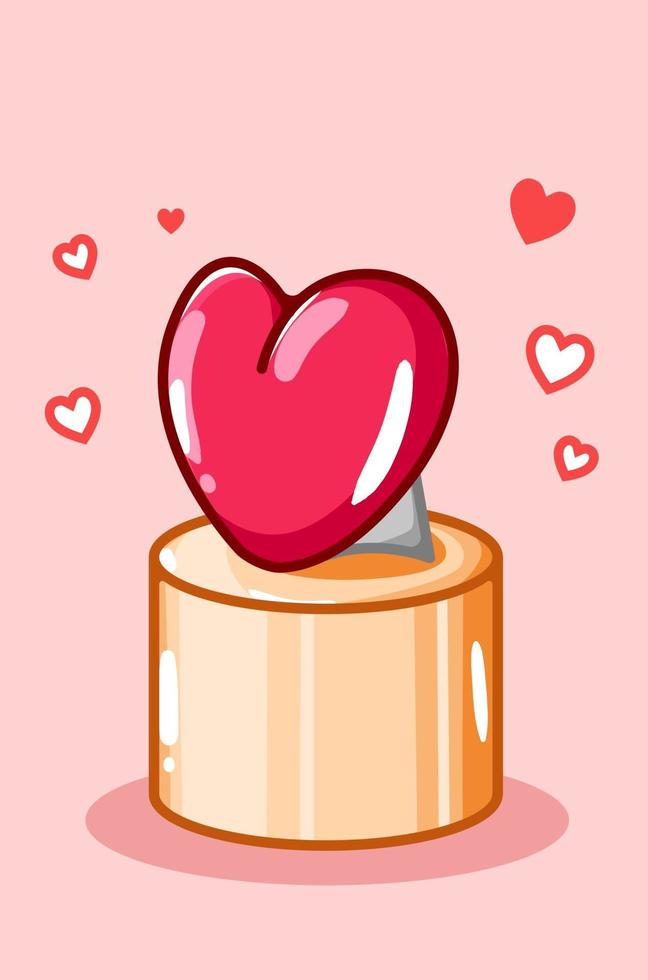 decorazione del cuore nell'illustrazione del fumetto di San Valentino vettore