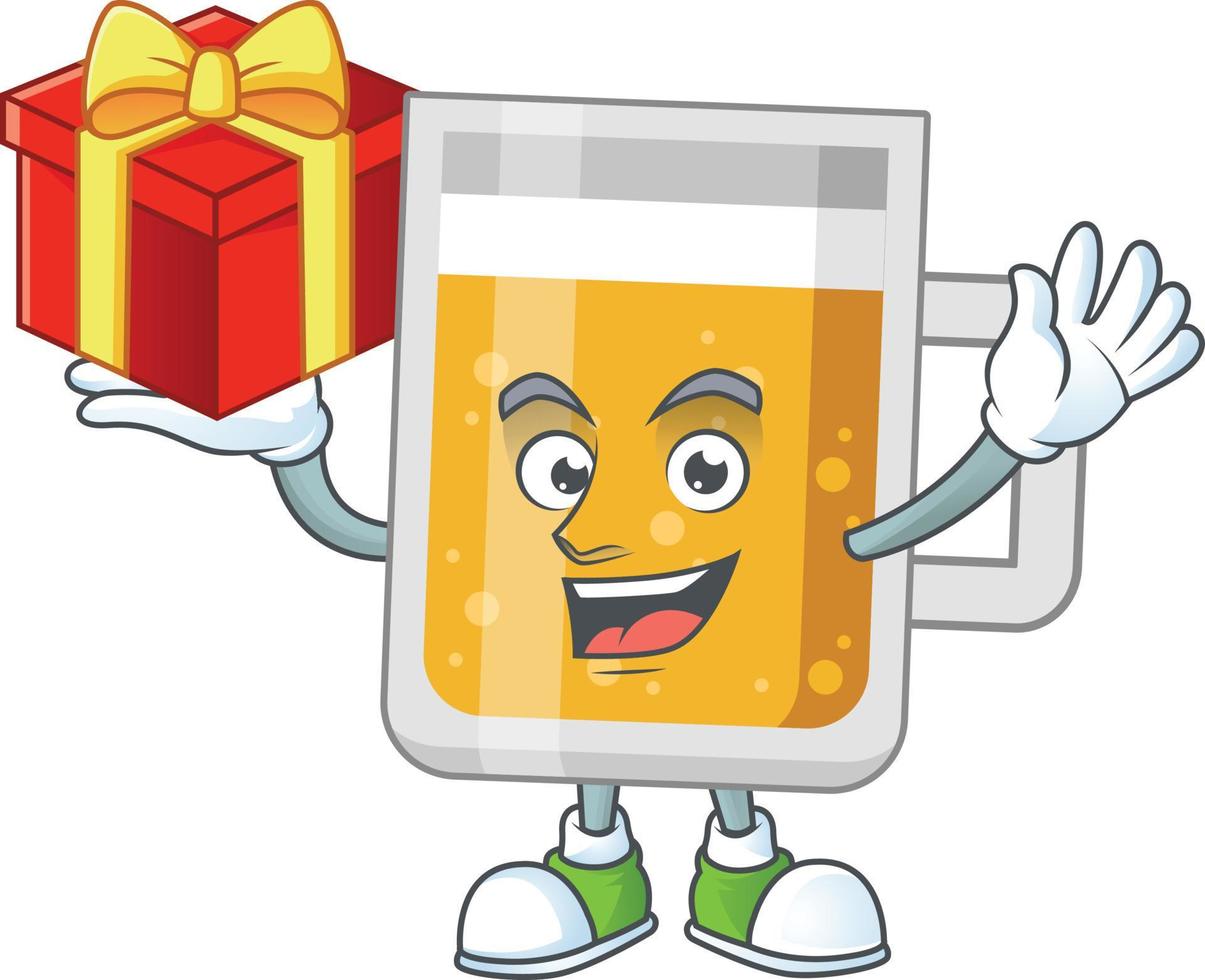 cartone animato personaggio di bicchiere di birra vettore
