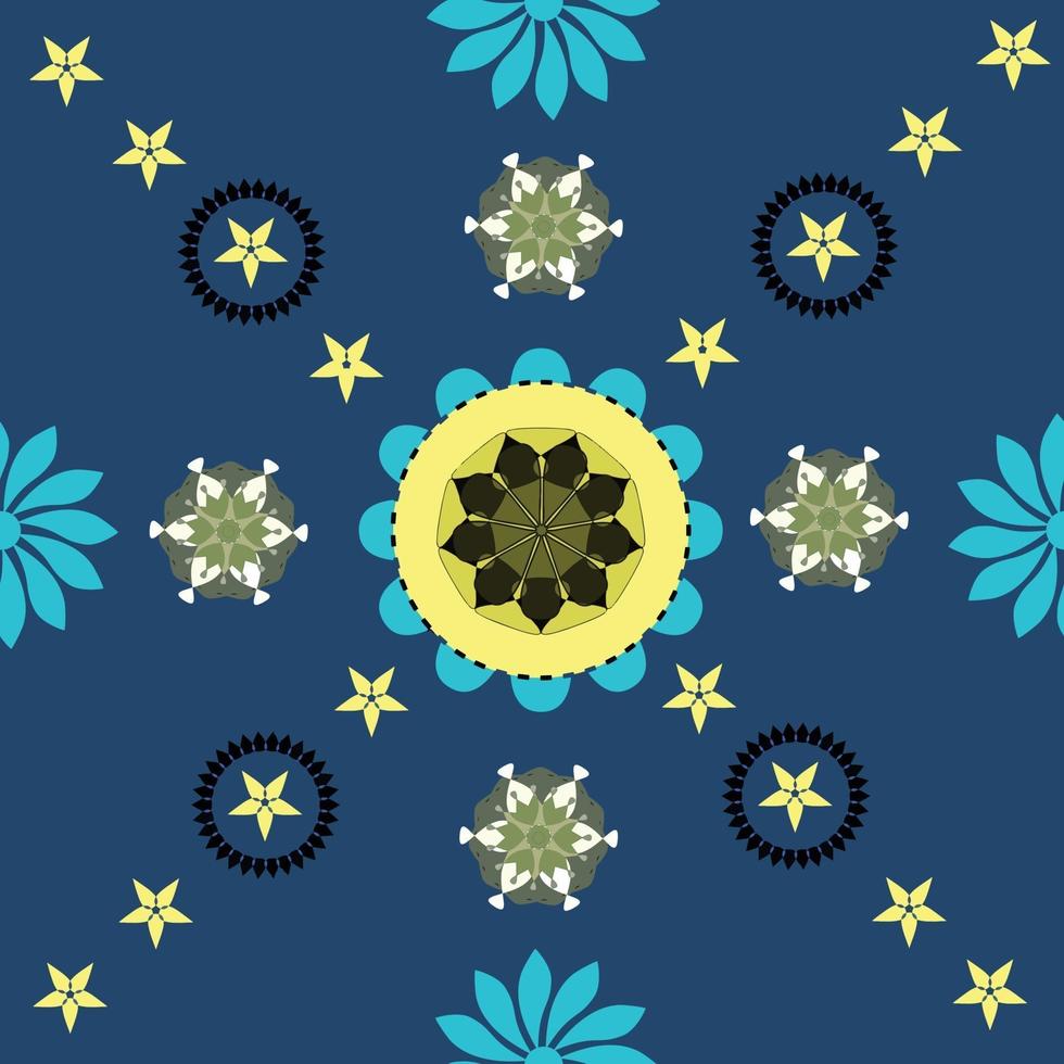 fiori astratti e stelle vettore sfondo seamless pattern