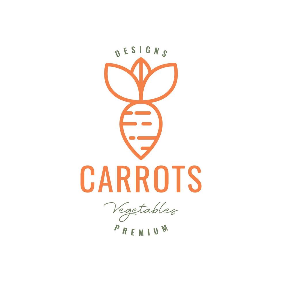 fresco verdura carota geometrico minimo linea cerchio logo design vettore