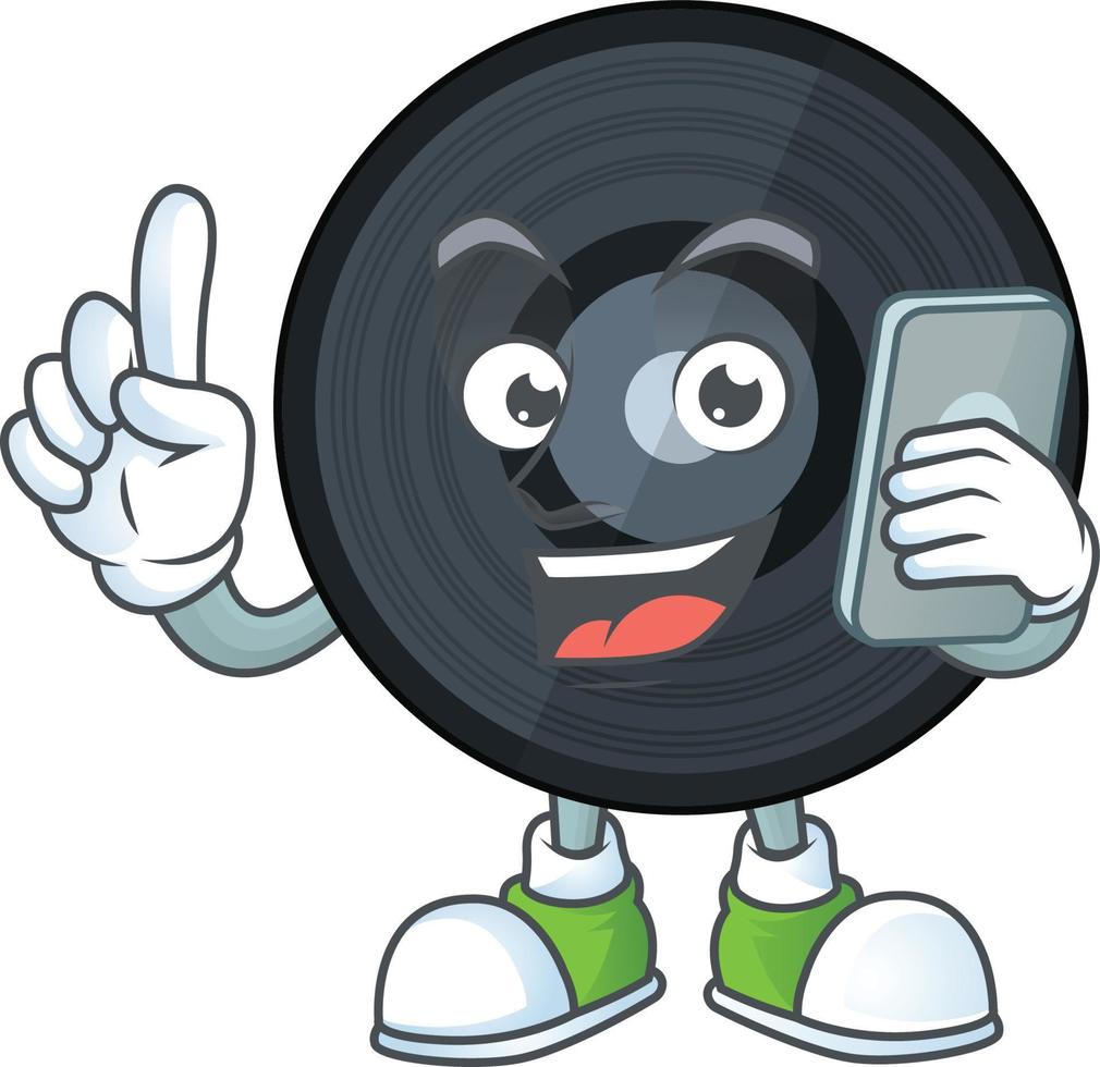cartone animato personaggio di musica viynl disco vettore