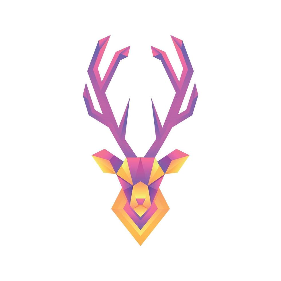 modello di progettazione di concetto di logo di vettore di cervo gradiente colorato creativo