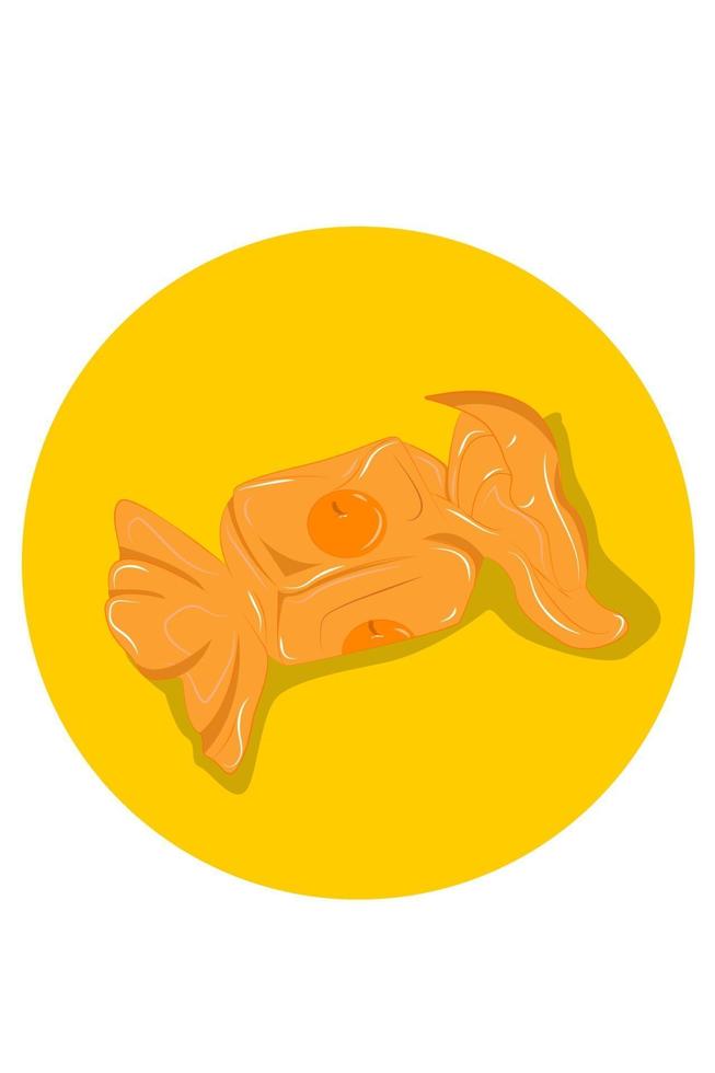 illustrazione vettoriale di caramelle al sapore di arancia