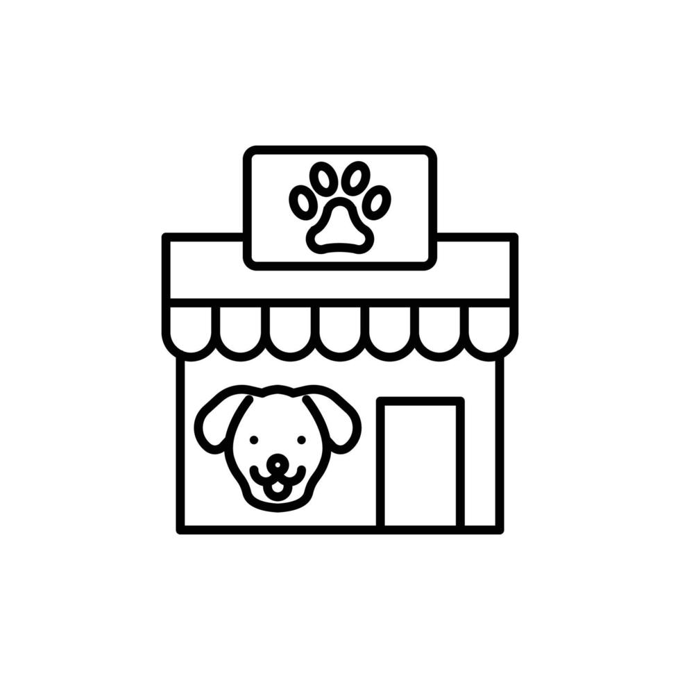 animale domestico negozio icona. schema icona vettore