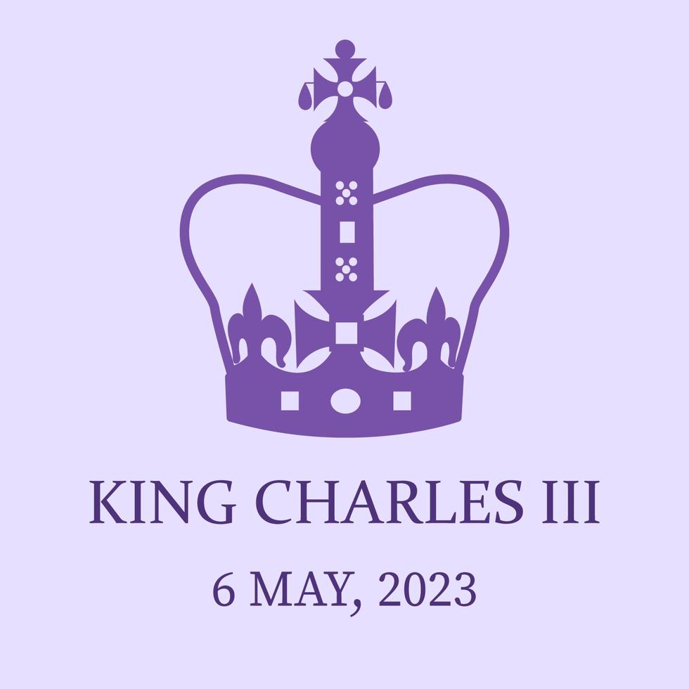 re charles iii incoronazione. re corona, Maggio 6 2023 vettore bandiera illustrazione