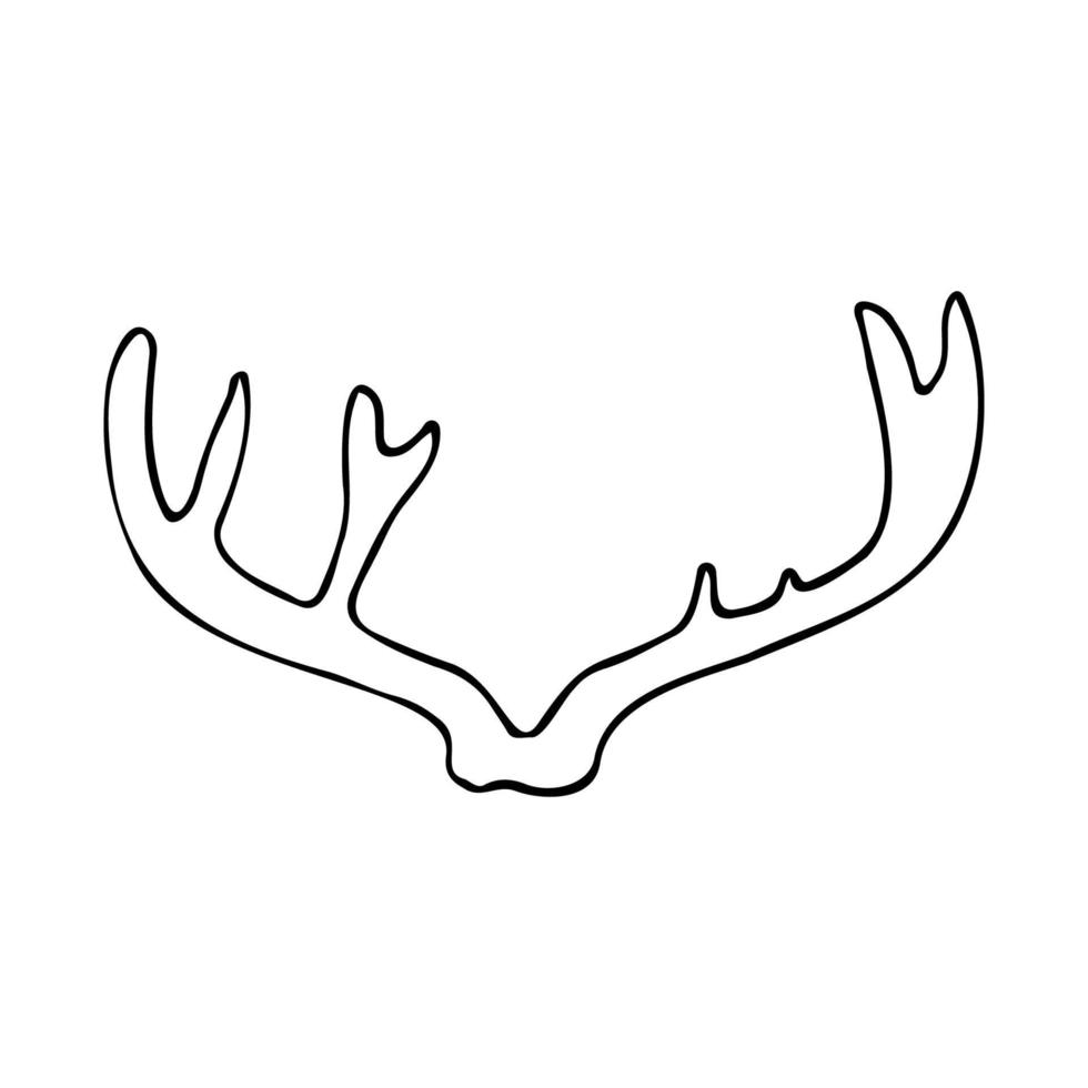 cervo corna nel scarabocchio stile. mano disegnato vettore illustrazione animale corna silhouette