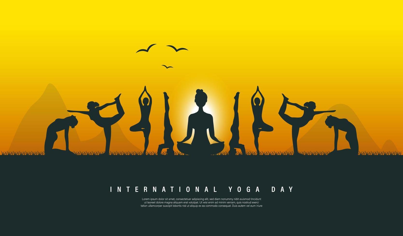 internazionale yoga giorno vettore illustrazione