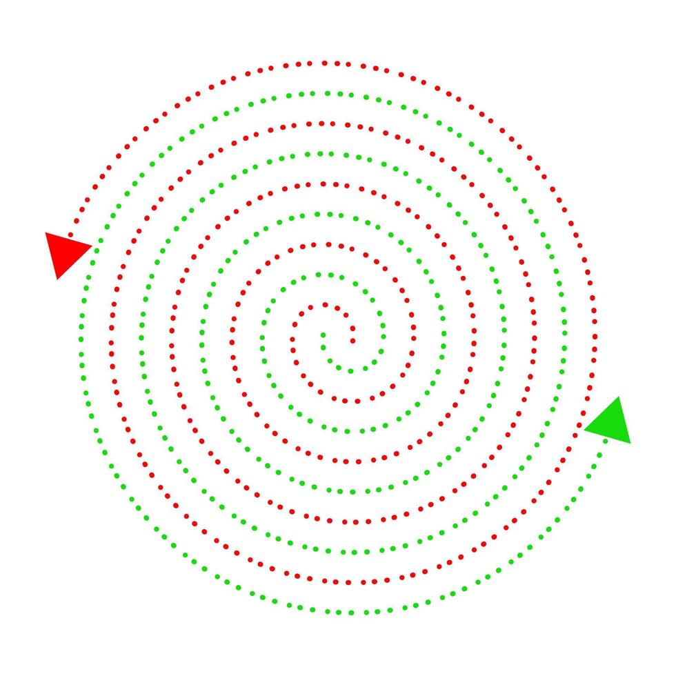 rosso e verde tratteggiata lineare spirale logo vettore