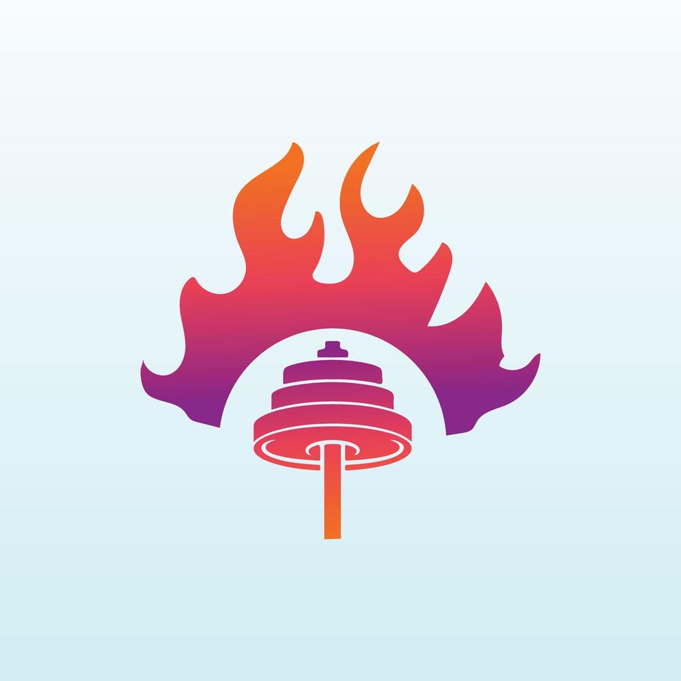 barbeque vettore logo design con fitness icona