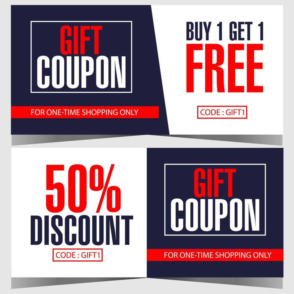 regalo buono o sconto voucher; tagliando come compleanno presente per shopping o vendita stagione promozione. vettore illustrazione di regalo o sconto buono, etichetta, etichetta con indicazione di prezzo riduzione percentuale.