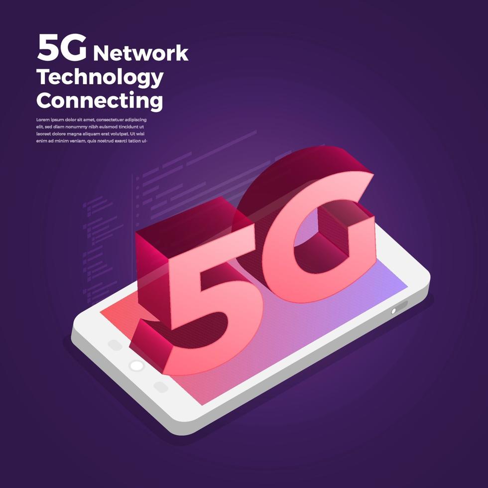 concetto 5g tecnologia di rete vettore