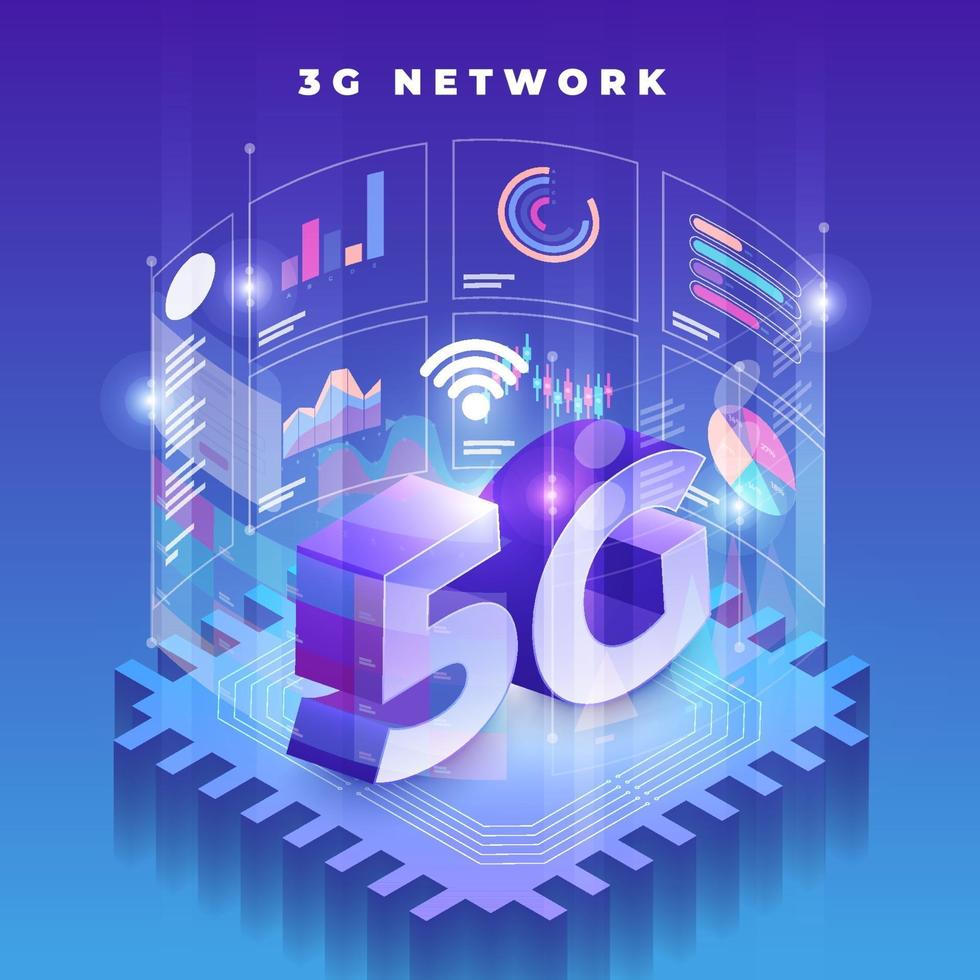 concetto 5g tecnologia di rete vettore