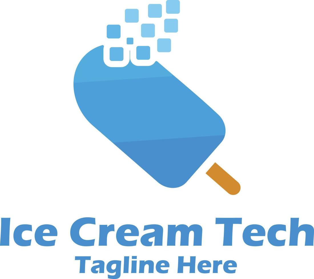 ghiaccio crema bastone tecnologia Rete. vettore logo modello
