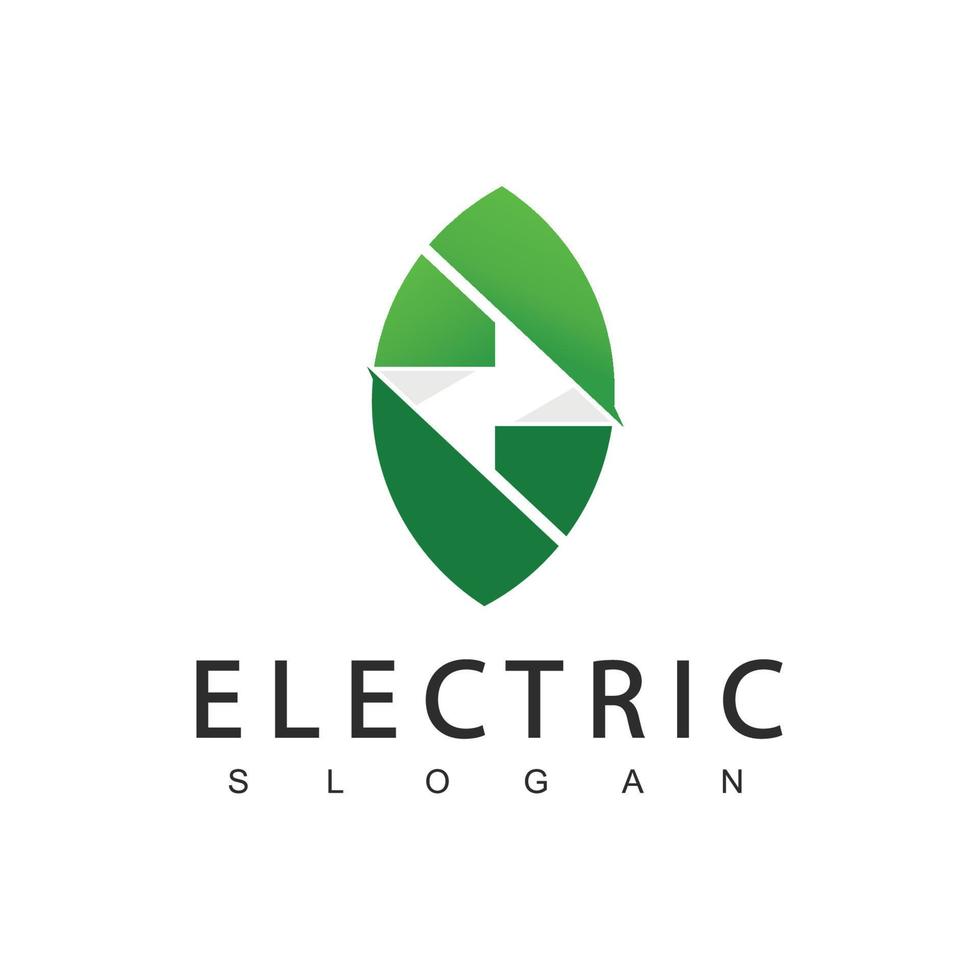 elettrico logo eco energia icona vettore