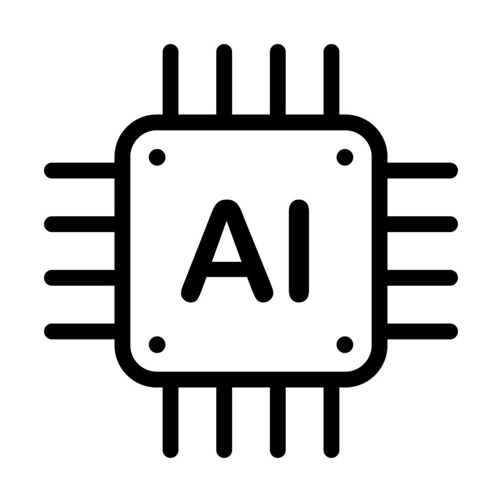 simbolo dell'icona del vettore del chip del processore ai dell'intelligenza artificiale per la progettazione grafica, il logo, il sito Web, i social media, l'app mobile, l'illustrazione dell'interfaccia utente