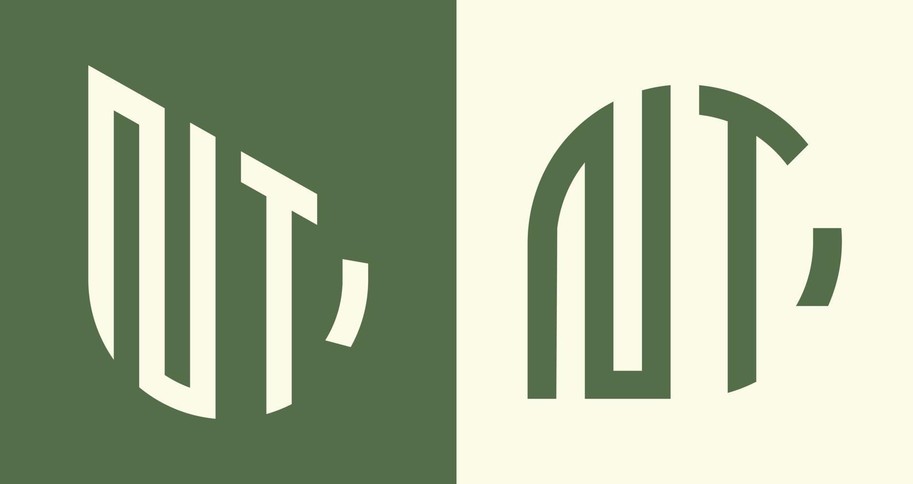 creativo semplice iniziale lettere nt logo disegni fascio. vettore