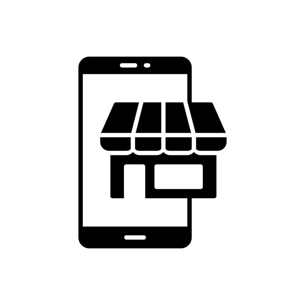 e commercio applicazione icona per in linea shopping attraverso smartphone vettore