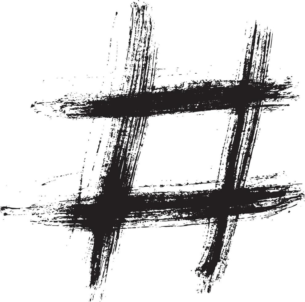 mano disegnato spazzola ictus hashtag simbolo icona cartello. vettore