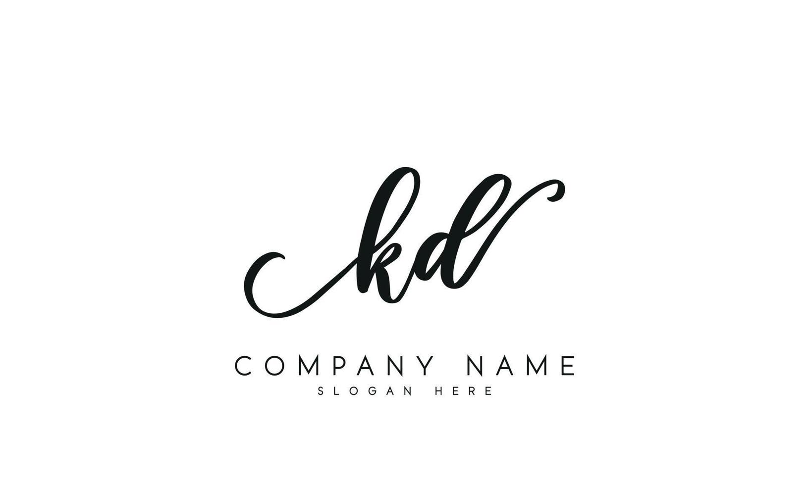 grafia firma stile lettera kd logo design nel bianca sfondo. professionista vettore. vettore