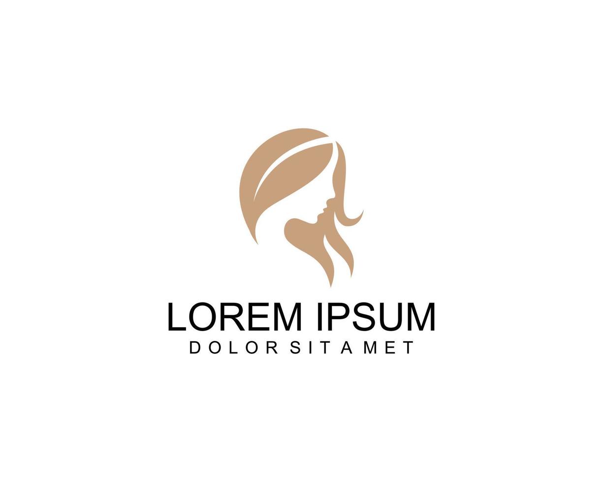 bellezza loman logo design con fiore e foglia vettore