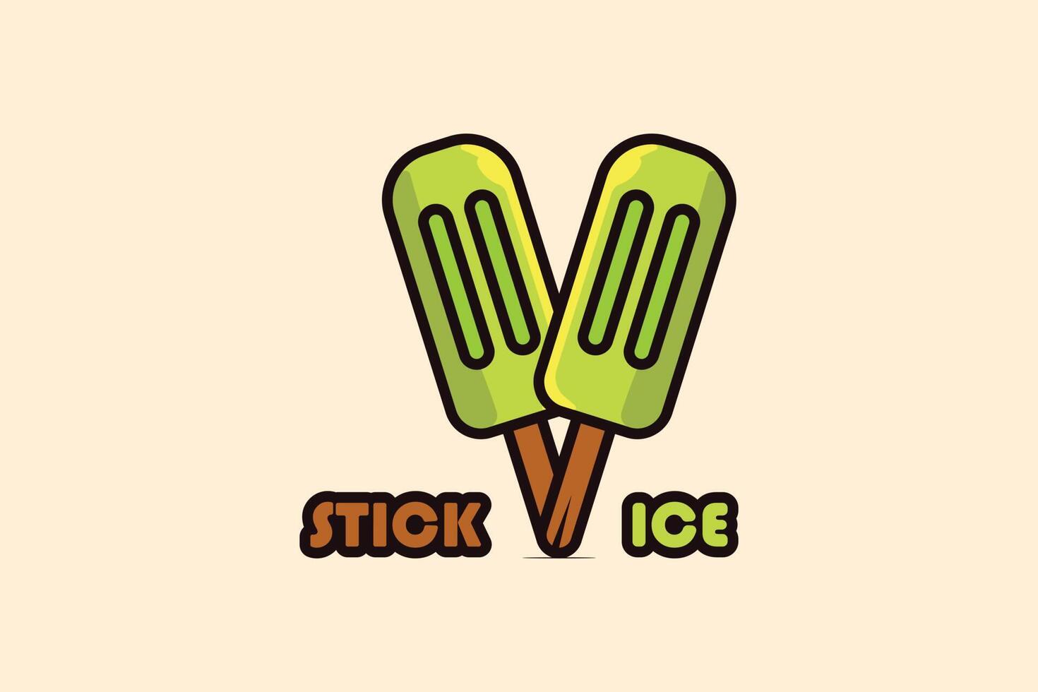 fragola bastone ghiaccio crema vettore illustrazione. estate dolce cibo icona concetto. dolce icona logo. estate ghiaccio crema bastoni vettore design. fragola gelato dolce su di legno bastone logo.