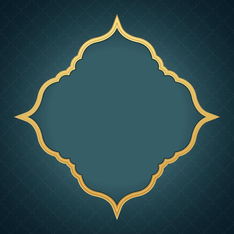 islamico Ramadan 3d oro telaio sfondo con Arabo geometrico modello vettore