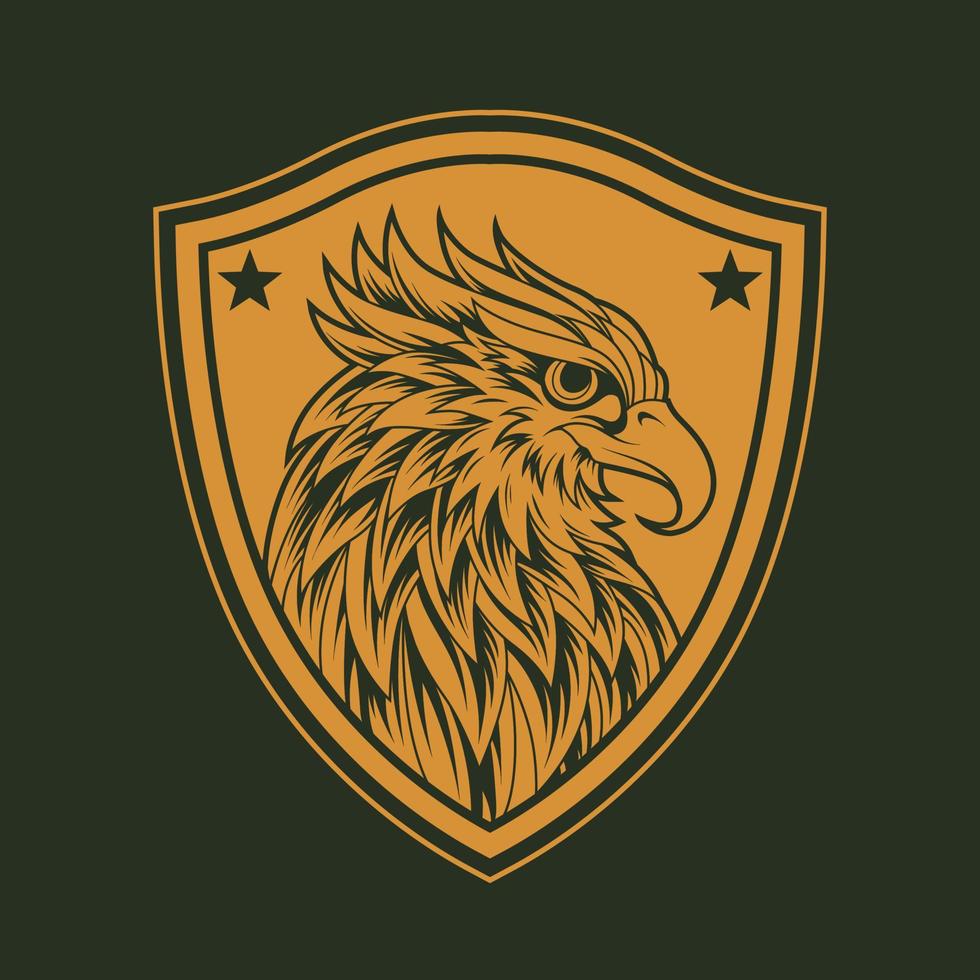 aquila testa logo distintivo vettore