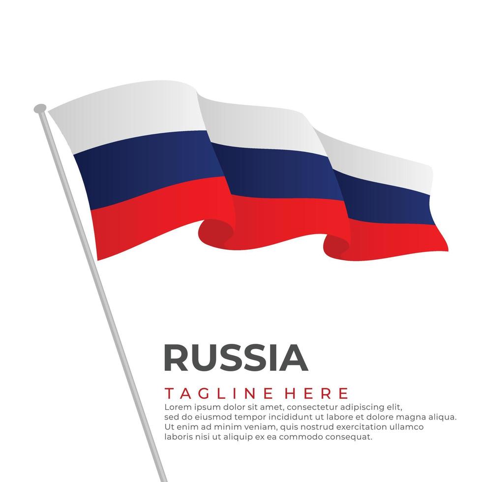 modello vettore Russia bandiera moderno design