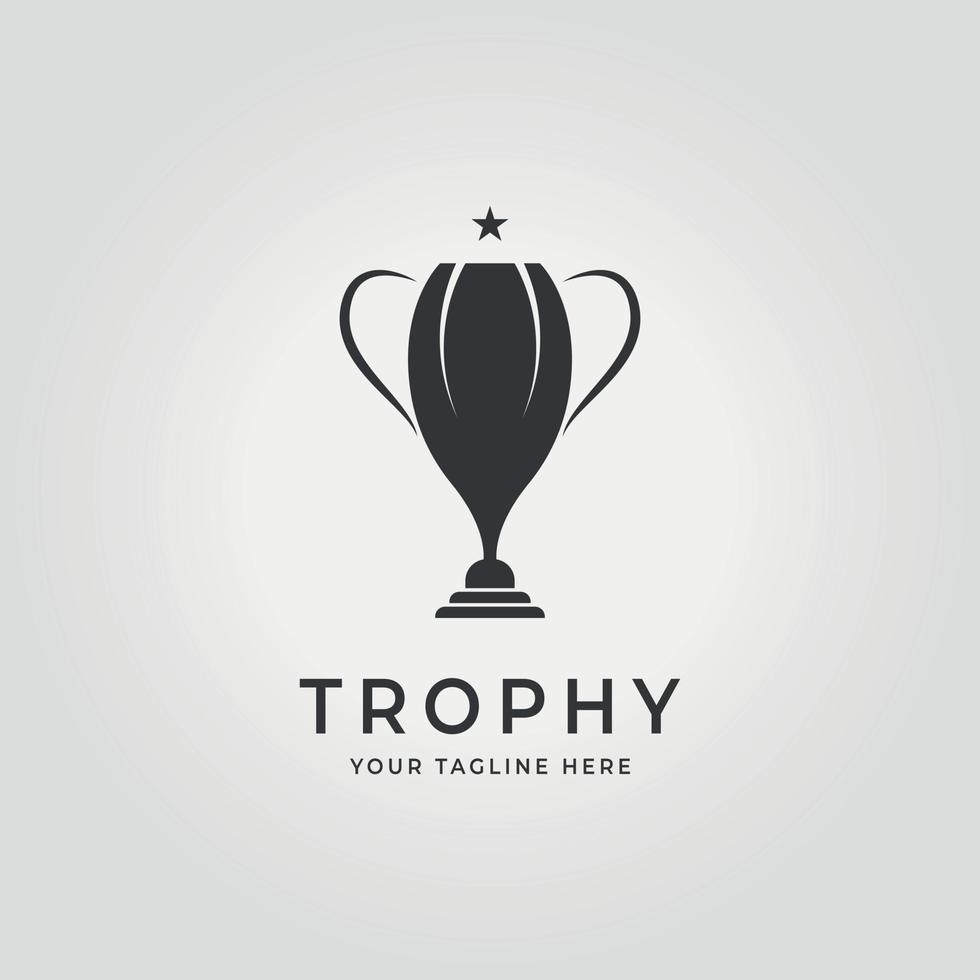 tazza trofeo logo icona vettore design illustrazione semplice Vintage ▾ vecchio