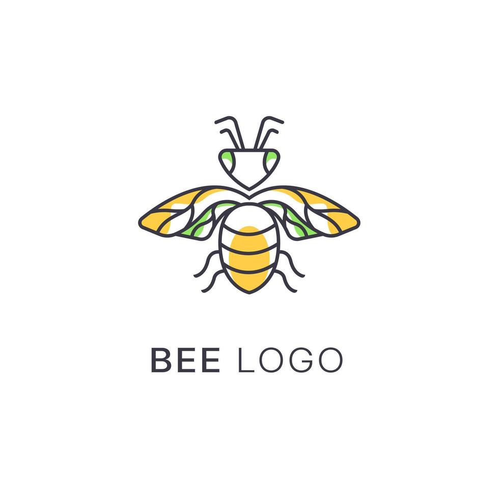 miele ape animali logo vettore, moderno miele ape logo design con linea arte stile, schema miele ape logo design vettore